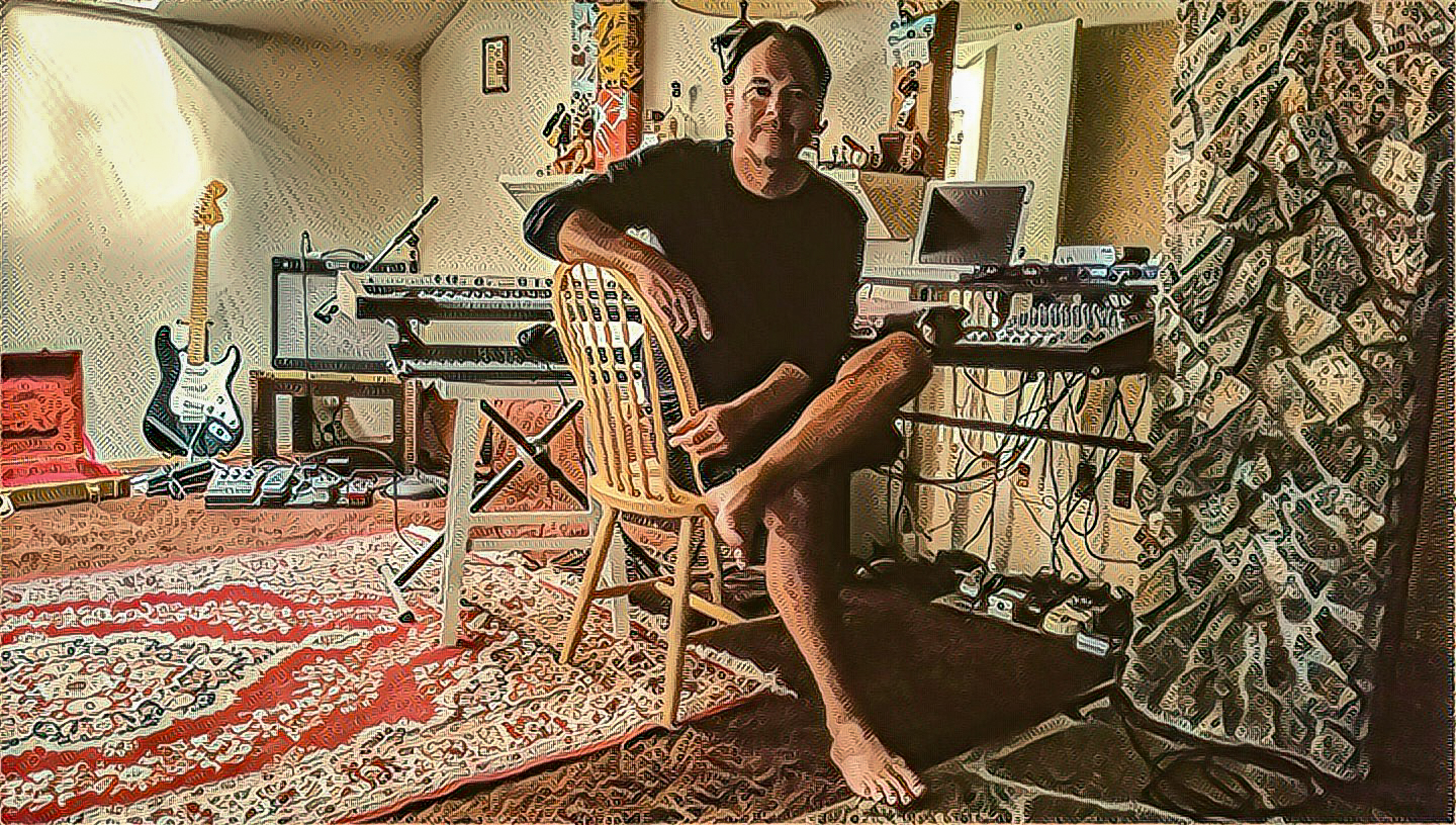 Kevin in his home studio